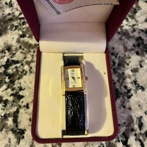 Vintage black leather watch